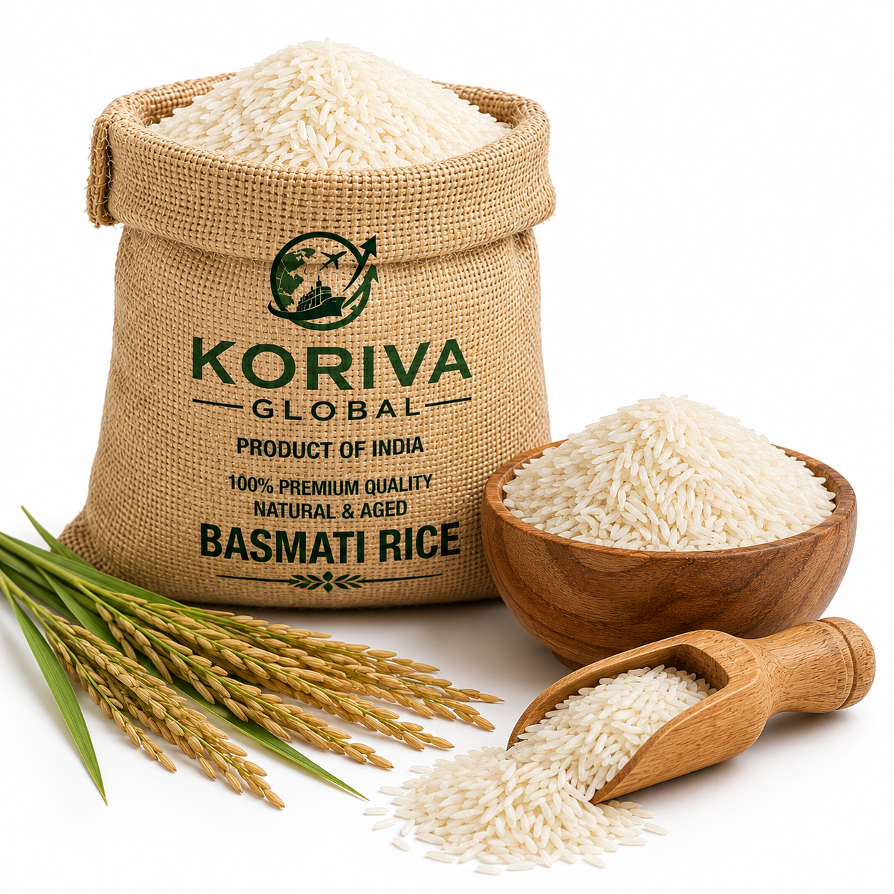 Premium Basmati Rice grains closeup