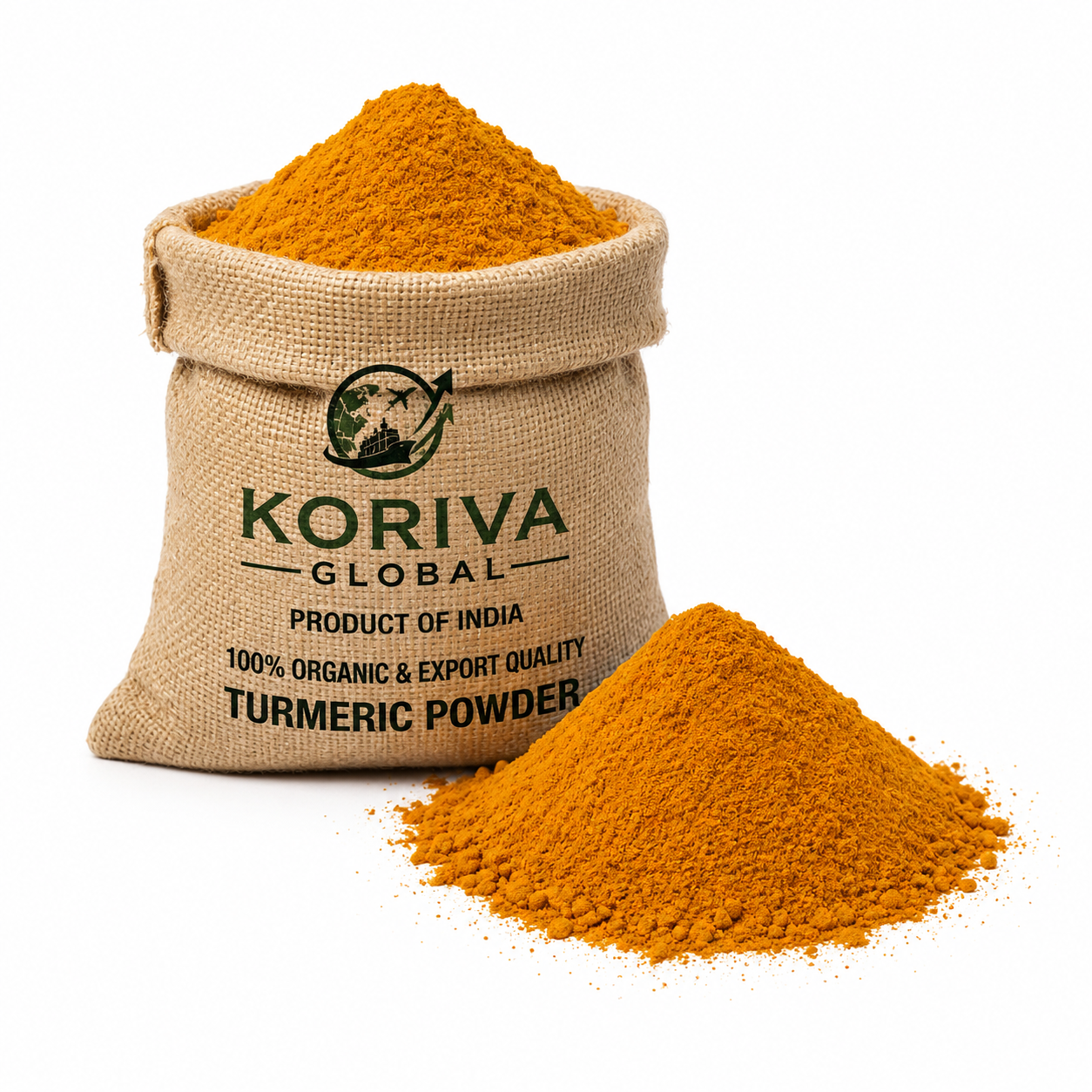 Golden turmeric powder